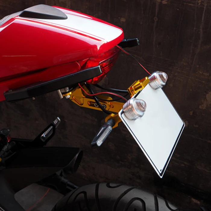 Держатель номерного знака мотоцикла светодиодный задний фонарь комплект рамки Регулируемый универсальный для мотоцикла NR