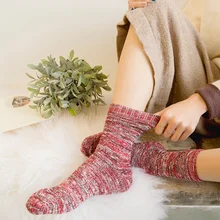Новинка года; сезон осень-зима; теплые креативные носки из пряжи; Женские однотонные носки высокого качества для женщин; Meias