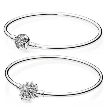 

Baofu New 925 Sterling Silver Bracelet Crystal Fireworks Bright Snowflakes Are Suitable For Original Ladies Bracelet DIY Jewelry