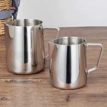 

350/600ml Stainless Steel Frothing Pitcher Pull Flower Cup Coffee Milk Mugs Milk Frother with Scale Latte Art Kitchen Access
