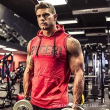 Мышцы Dr. Спортивный жилет тонкий фитнес брат весна и осень мужчин без рукавов пуловер с капюшоном