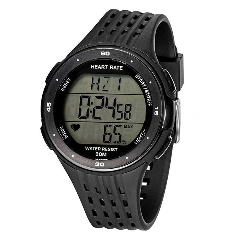 

Fitness Sport Digital Watch Pulse Heart Rate Monitor & Chest Strap Color:Black