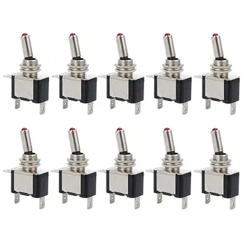 

10PCS 12V 20A LED Light Rocker Toggle Switch ON/OFF Toggle SPST Switch with Red Color for Car Truck Boat ATV