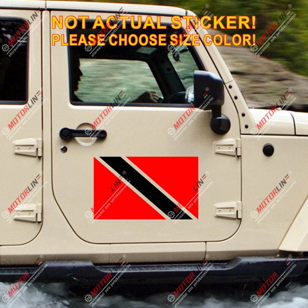 Trinidad And Tobago Flag Decal Sticker Car Vinyl pick size no bkgrd | Автомобили и мотоциклы
