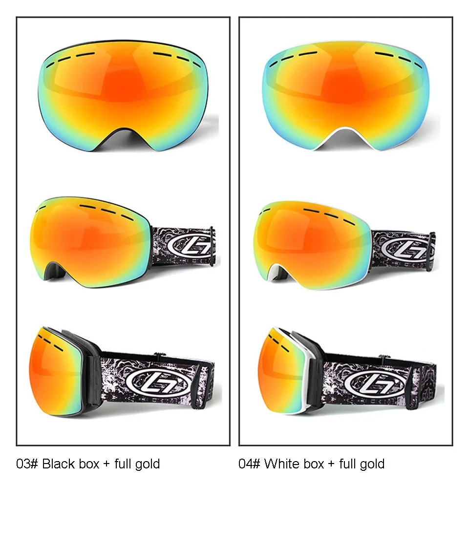 Loogdeel Men Women Outdoor Sports Double Layers Ski Goggles Anti-dust Snow Snowboard Eyewear Snowmobile Glasses Ski Googles