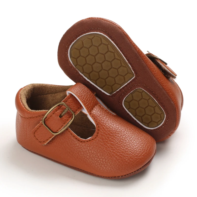 Infant Newborn Baby Girls Princess Non-Slip Floral Border Shoes Toddler Baby Soft PU Leather Prewalker Shoes Solid First Walkers