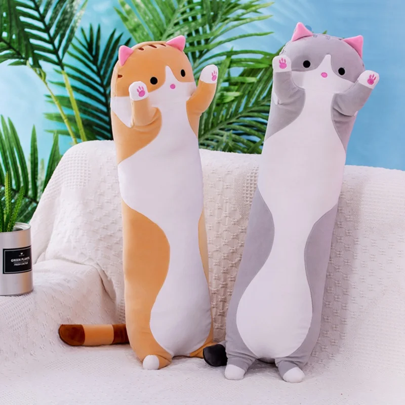 Подушка с рисунком кота из мультфильма, Мягкая Милая Подушка Coussin, дышащая подушка, длинная подушка для пола, подарок на год для детей, Современный домашний декор