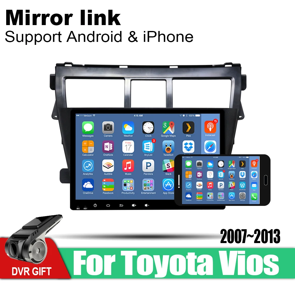 Автомагнитола ZaiXi с GPS для Toyota Vios 2007 2008 2009 2010 2012 2013 Android 8 1 мультимедийный плеер