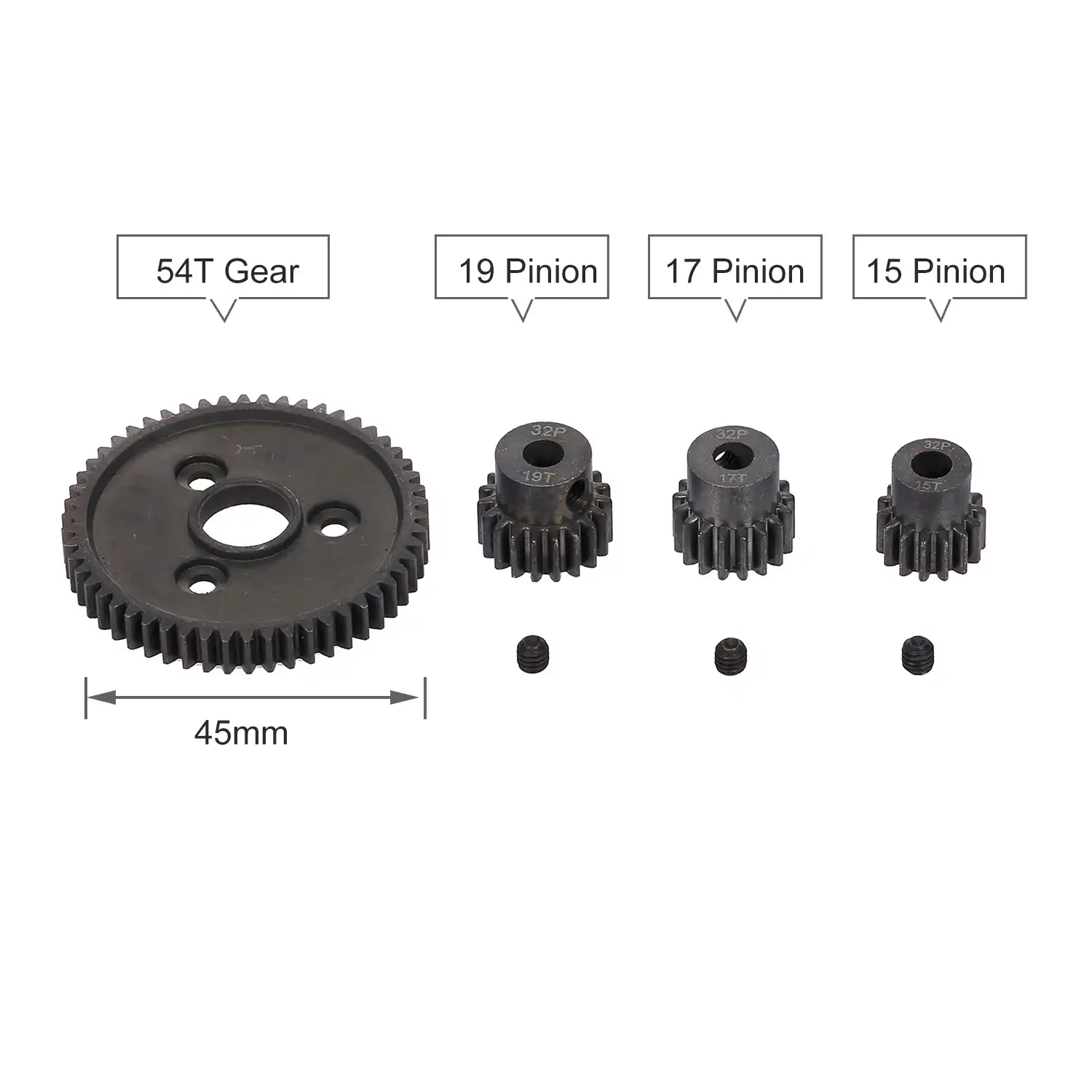 Resistente acero endurecido engranajes cilíndricos 54T para Traxxas Slash 4X4 Stampede 4X4 L5S3