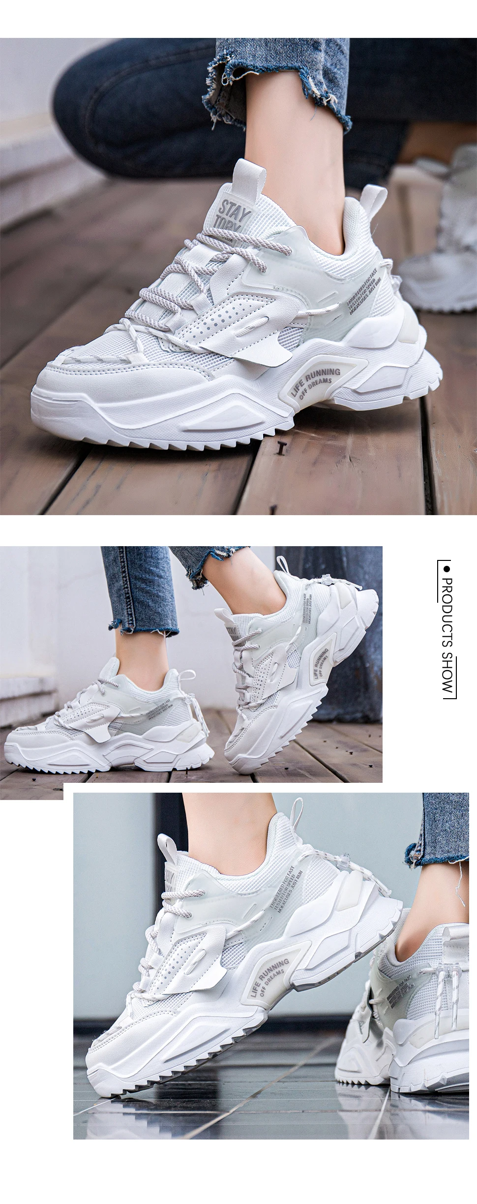 Baasploa 2021 New WomenThick Bottom Running Shoes Fashion Leather Comfortable Sneakers Outdoor Female Travel Walking Shoes