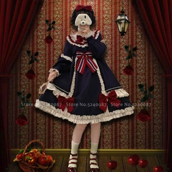 

Japanese Anime Lolita Cosplay Costume Girls Princess Cute Evening Formal Dress Women British Style Carnival Party Stage Costumes