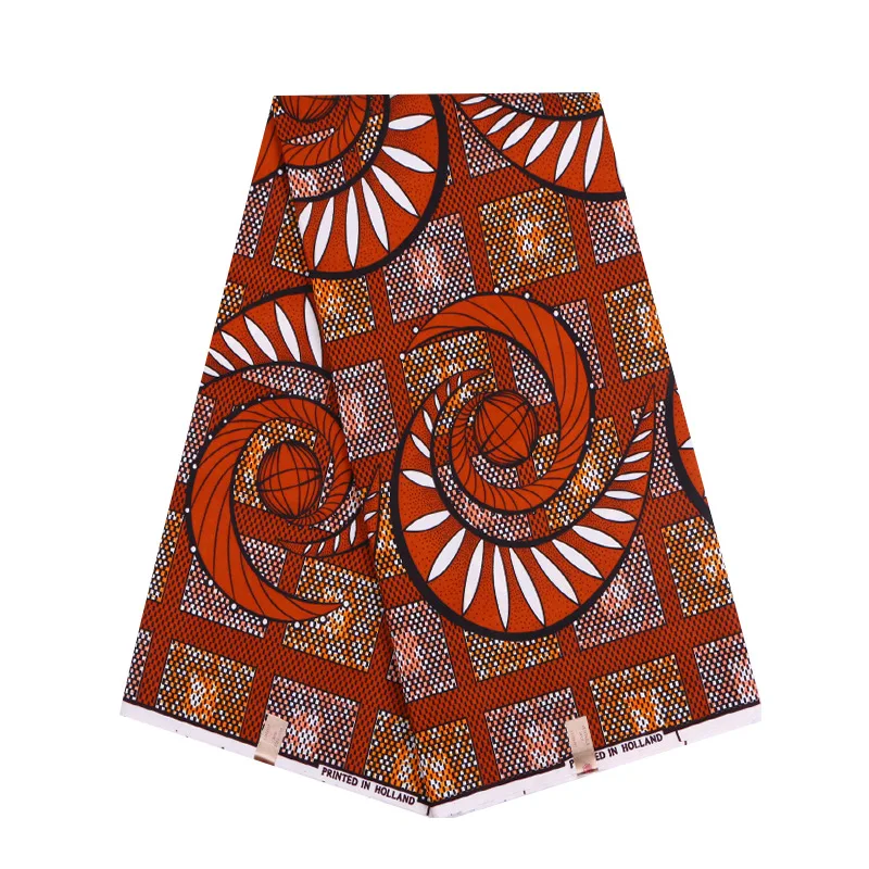 

2019 African Dutch Wax New Fashion Design Fabric Brown Print African Pagnes Ankara Guaranteed Wax Printed Fabric