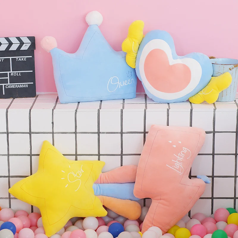 Kawaii Sun Star Crown Soft Plush Cushion