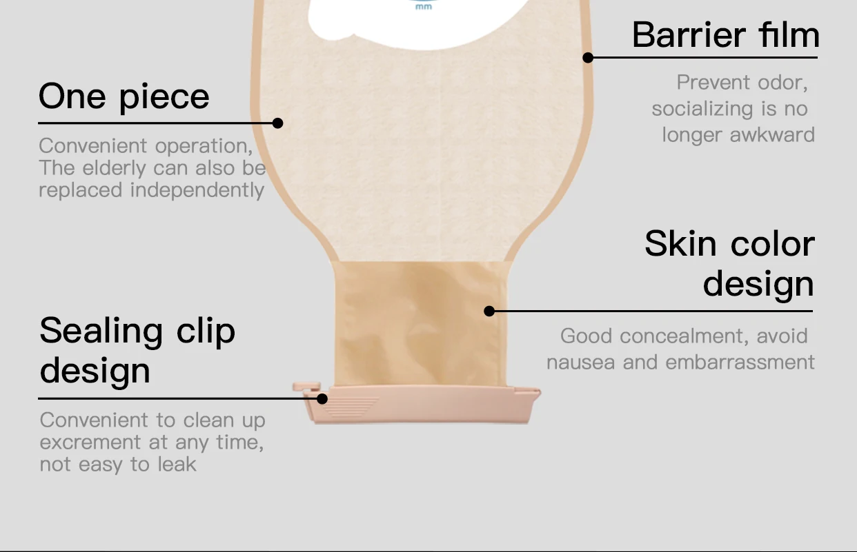 colostomy bags Onepiece Ostomy Pouch with Clip Closur，wholesale10