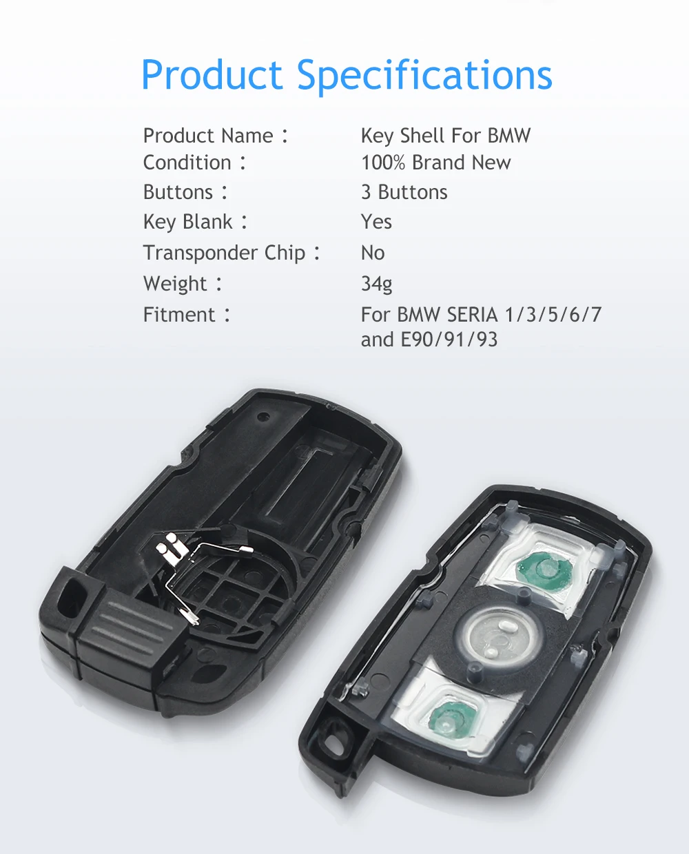 3 Buttons Remote Flip Key Fob Case Shell Blade For BMW SERIA 1 3 5 6 7 E90/91/93 