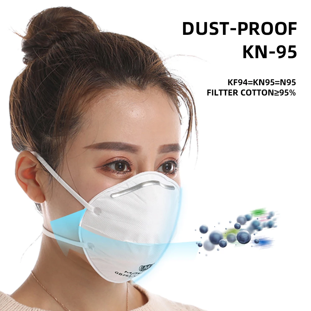 

40 PCS Kn95 Face Masks Non-woven Fabric N95 Dust Mask With Earmuff Mouth Mask Same Protective As KF94 Anti Flu Face