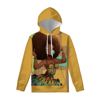 

O-Neck Hoodies for Teenagers Women Black Art Afro Girls Pullovers Hoody Ladies Autumn Sweatshirt Female Tops Spring Clothing