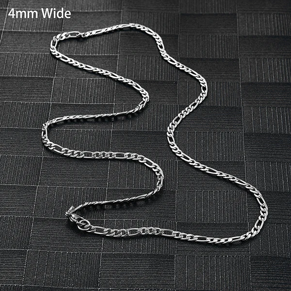 Collana Catena Figaro In Acciaio Inox Argento Per Donna E - Foto 3