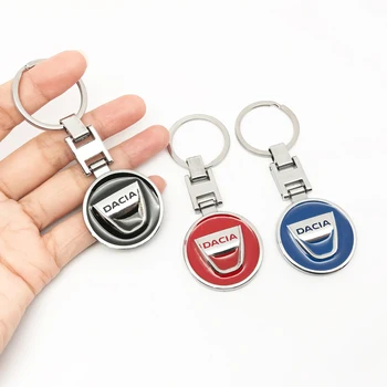 

1pcs 3D Metal Car Keychain Key Chain Keyring for dacia Emblem Badge Decal For Dacia Lodgy 2 Mcv Sandero Duster Logan Sandero