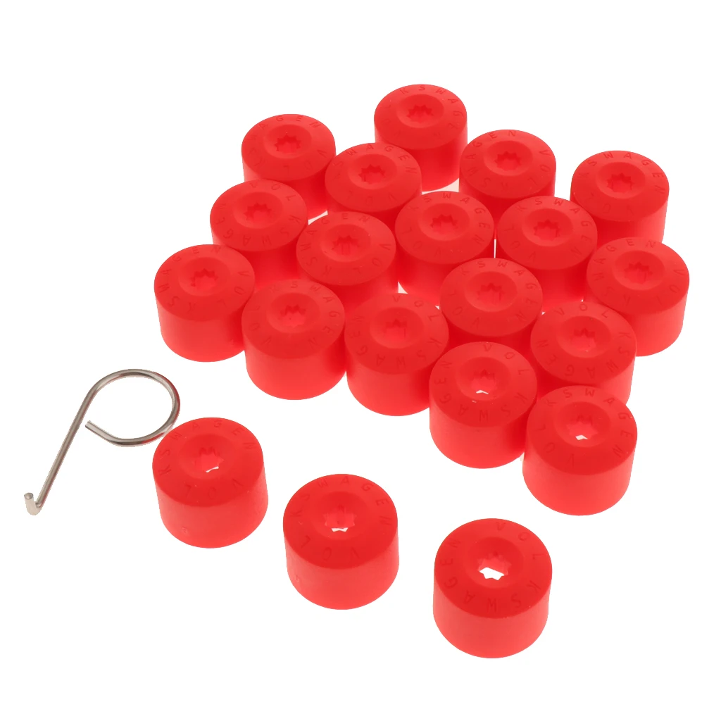 20 Pcs Plastic Car Wheel Nut Lug Screw Dustproof  Cover Protector Cap 0.79x1.18 Inch