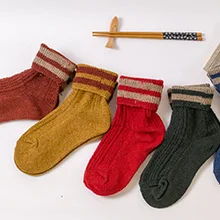 Корейская версия года; сезон осень-зима; новые теплые толстые шерстяные носки с двойной иглой; Модные женские носки в стиле ретро