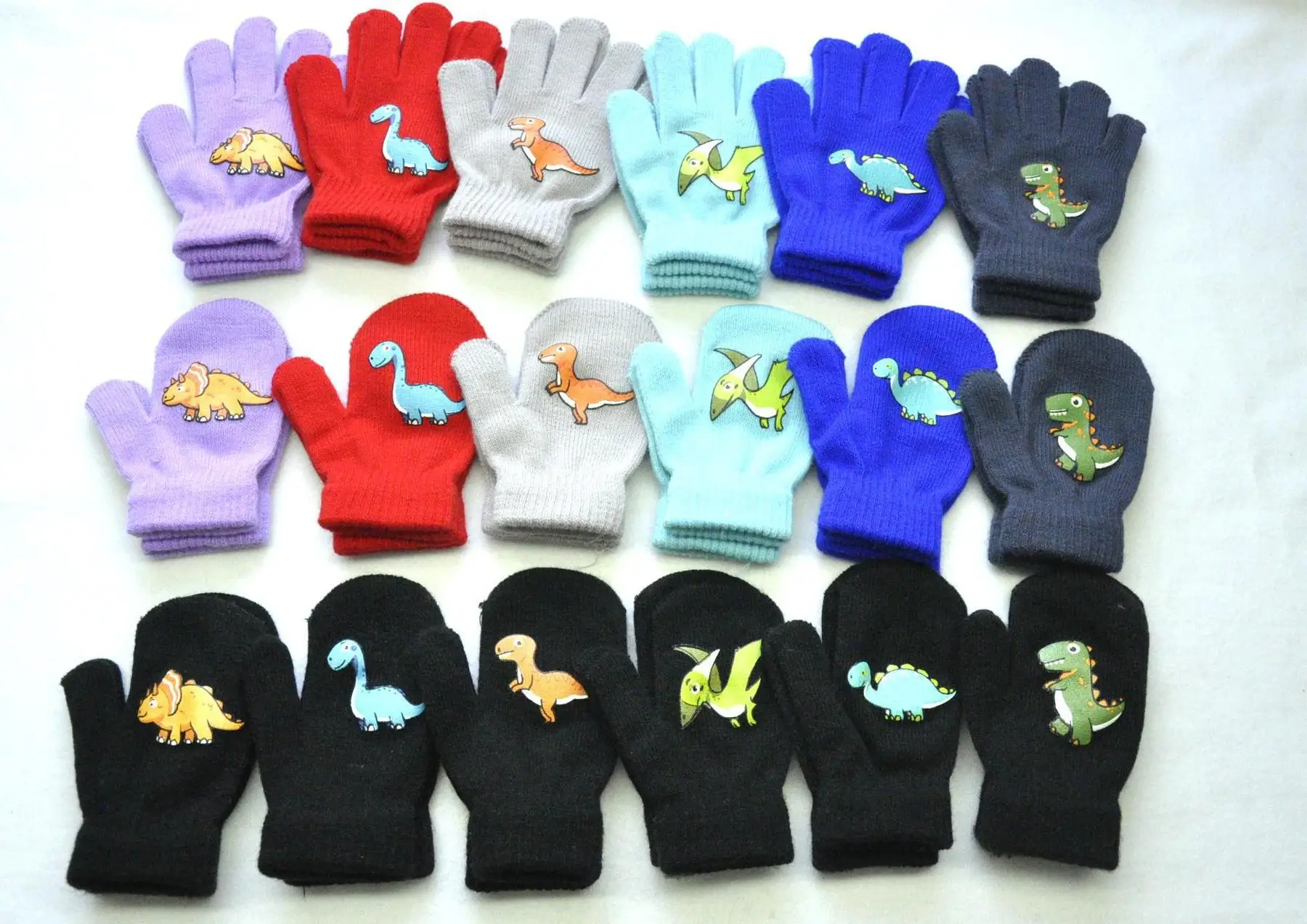 Children's Finger Toothbrush 1 Pair Cartoon Anti-grasping Warm Gloves Protection Baby Mitten Cute Unisex Girls Boy Cute Kawaii Dinosaur Newborn Love Face pacifier for baby