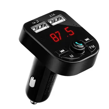 

3.1A Bluetooth FM Wireless in-Car Radio Transmitter Adapter USB Ports Car Charger MP3 Player for Smartphones Tablets Black