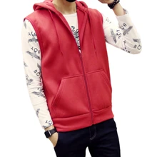 Акция, 1 шт., летняя Новинка, мужская повседневная приталенная куртка с капюшоном, жилет, верхняя одежда без рукавов, пляжная одежда, 4 размера, черный/серый