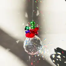 30 мм Хрустальный шар солнцезащитный чехол для окна, Радужный производитель, Рождественский Декор, висящий солнцезащитный чехол с Рождественские колокольчики из металла, рождественский подарок