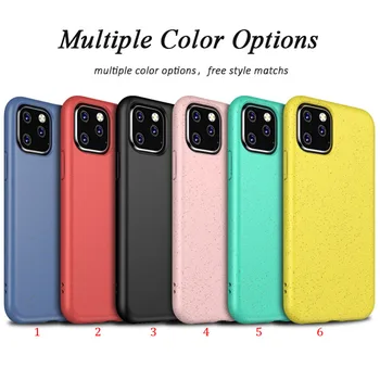 

100pcs/lot For iPhone 11 Pro Max XS MAX Anti-Fall Natural Wheat Straw Silicone TPU Case For iPhone XR 8 Plus 7 Plus 6S Plus