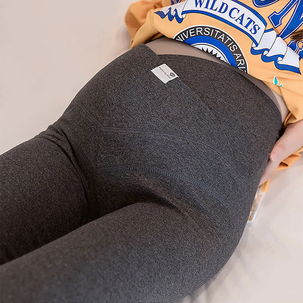 Женские свободные леггинсы с высокой талией для беременных, Стрейчевые узкие брюки, Одежда для беременных, эластичные штаны с высокой талией