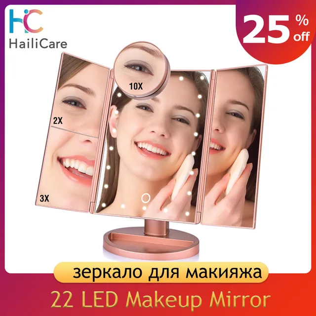 $US $19.98  Touch Screen Makeup Mirror Magnifying Mirrors Folded Desktop Mirror 
