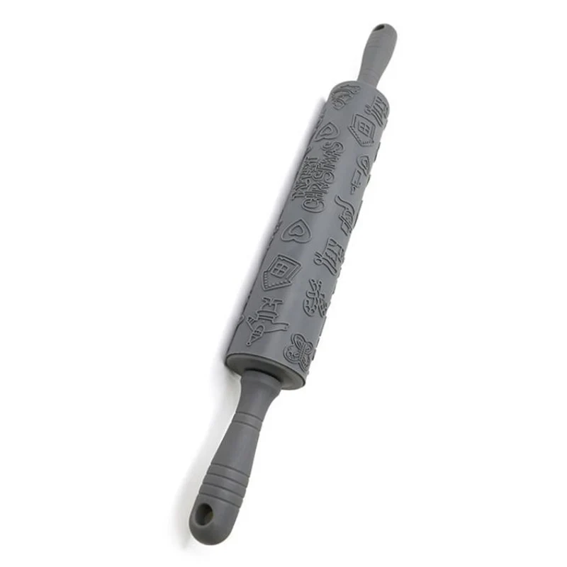 Tools Rolling pin 1pc Embossed Baking Silicone Engraved Fondant Cookies