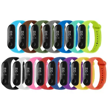 

15pcs Silicone Watchband Replacement Strap Bracelet Moderate Softness Comfortable to Wear Durable for Xiaomi Mi Smart Band 4 3