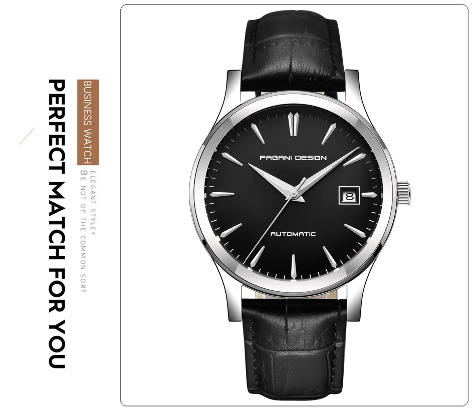 2021 New PAGANI DESIGN Luxury Men Mechanical Watches Business 100m Waterproof Clock Genuine Leather Automatic Watch Reloj Hombre