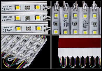 

1000pcs 5050 3 Led Modules Waterproof High Power IP65 DC 12V White/Warm white RGB For store decoration advertising letter