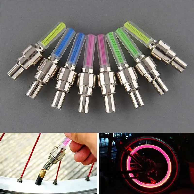 

Bike Bicycle Va Lve Core Flashlight with Battery LED Light Wheel Decorative Light Mountain Road Tyre Tire Va Lve Caps Spokes