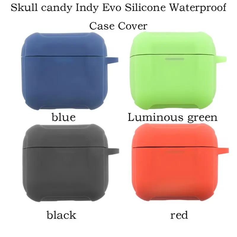 

Soft Anti-slip Silicone Earphone Case Protective Cover Shell with Carabiner for Skull candy Indy Evo True Wireless Earbud