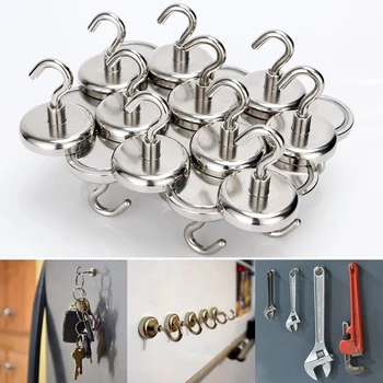 

10pcs Strong Magnetic Hooks Bear the heaviest 5KG Drop resistant permanent magnetic Car pendant