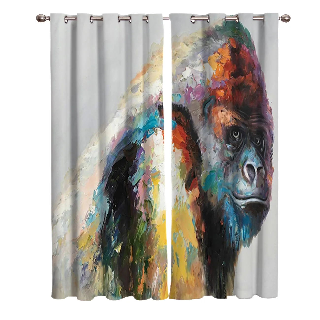 Gorilla Window Curtains for Living Room Decorative Items | Дом и сад