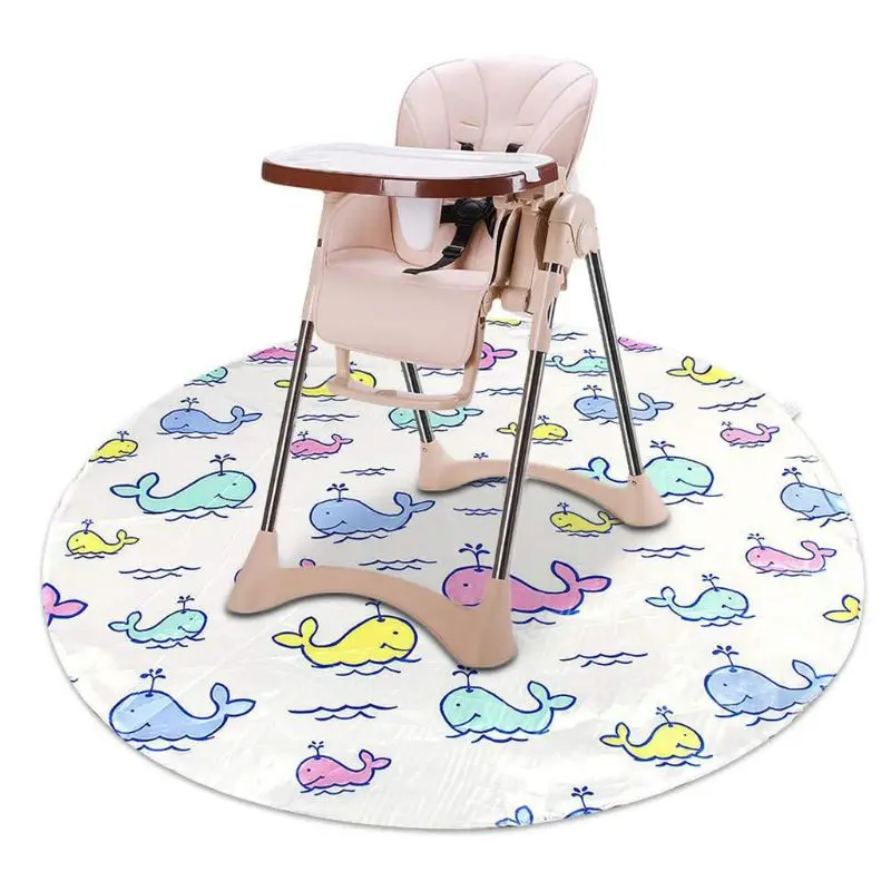 

Baby Kids Feeding High Chair Splash Round Mat Anti Slip Foldable Floor Protector F3ME