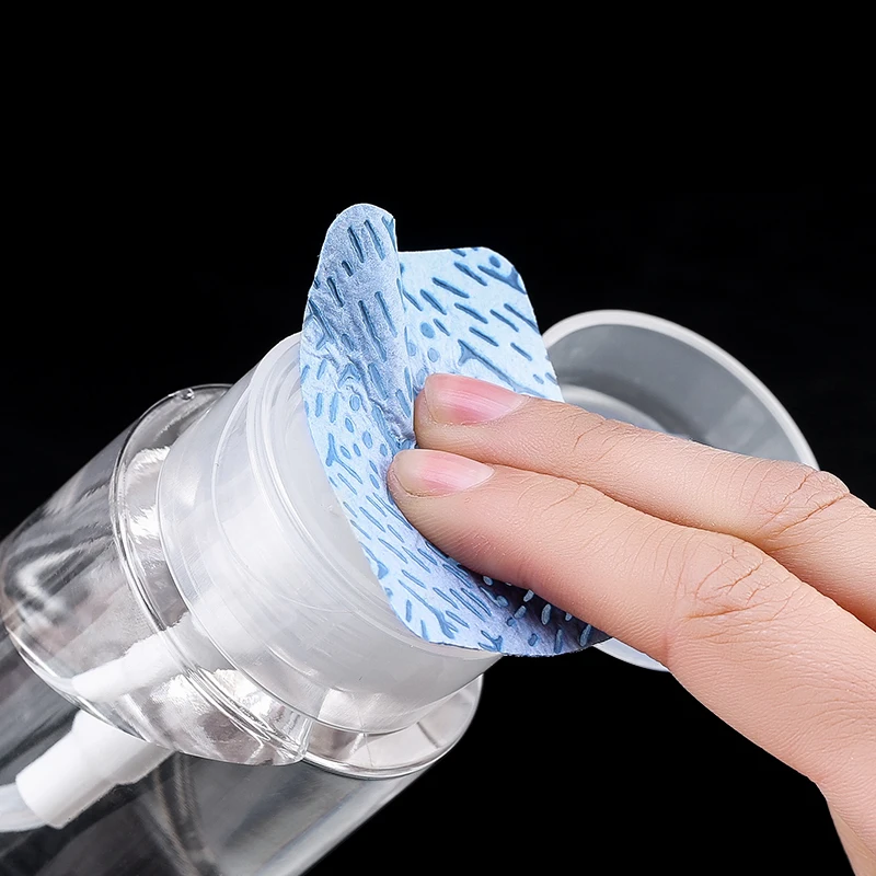100/200ml Rhinestone Nail Polish Remover Bottle Push Down Empty Bath Manicure Lint-free Napkins Pump Storage Bottles Nails Tool nail polish remover