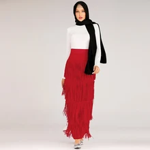 Длинная Плиссированная юбка размера плюс,, с кисточками, высокая талия, юбка макси, одежда, плиссе, Femme Longue, женские юбки для женщин