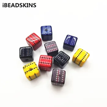 

New arrival! Random mix color 14mm 50pcs dot effect Cube beads for earrings accessories,Earring parts Jewelry findings DIY Make