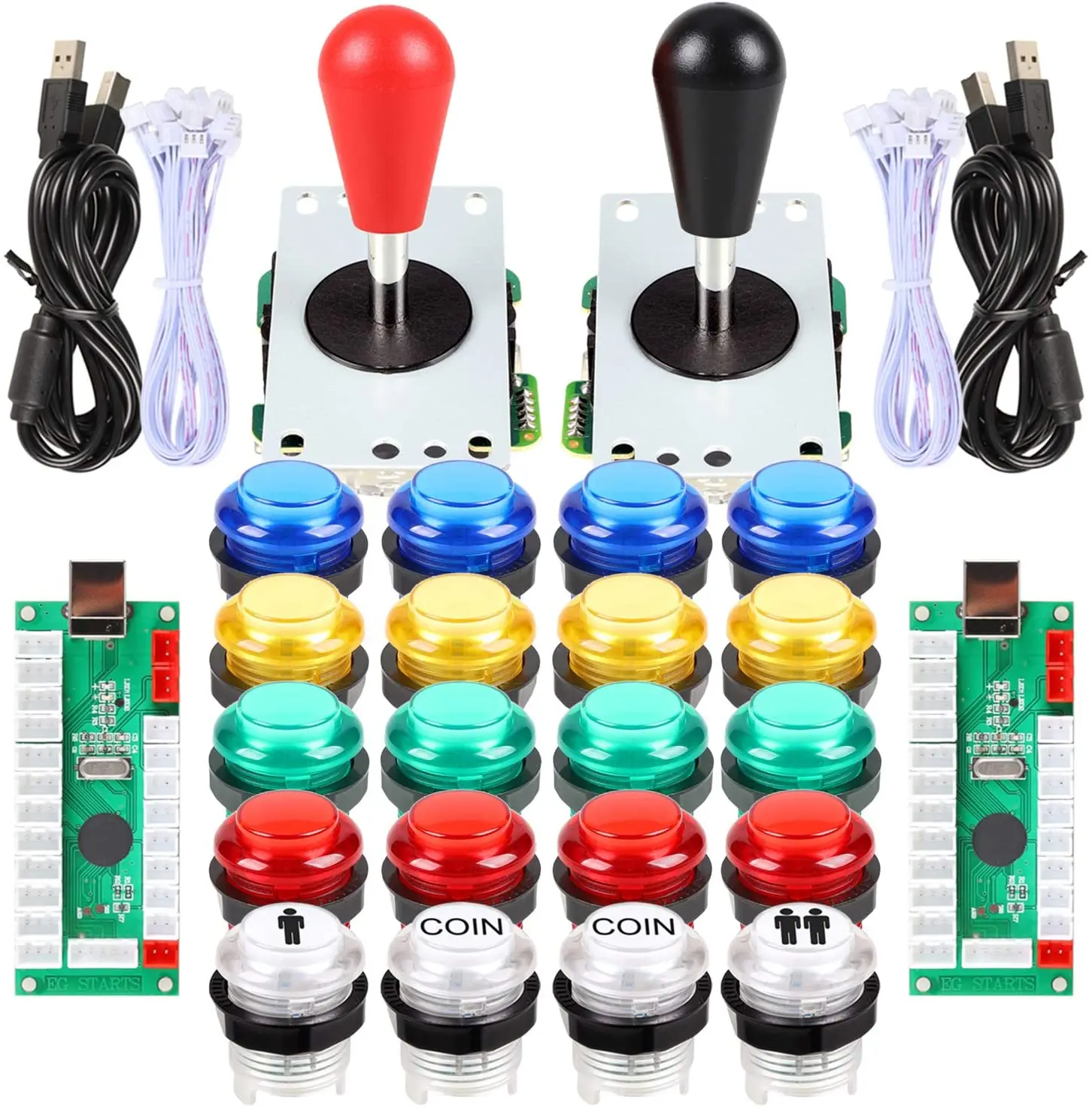 2 игрока светодиодный Аркада DIY часть usb датчик для эллипс овальной Стиль джойстик