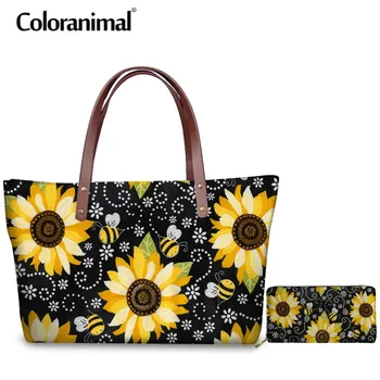 

Coloranimal Drop Shipping Women's Handbags Large Tote Shoulder Bags Flower Printing Ladies Crossbody Bags Woman Bolsa Mujer 2020