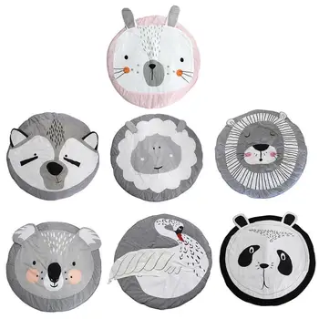 

Cartoon Animals Baby Play Mats Pad Toddler Kids Crawling Blanket Round Carpet Rug Toys Mat For Children Room Decor Photo Props