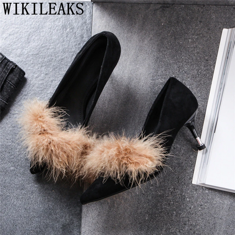 

sexy shoes fur heels ladies office shoes extreme high heels sexy fashion luxury shoes women designers black high heels pumps