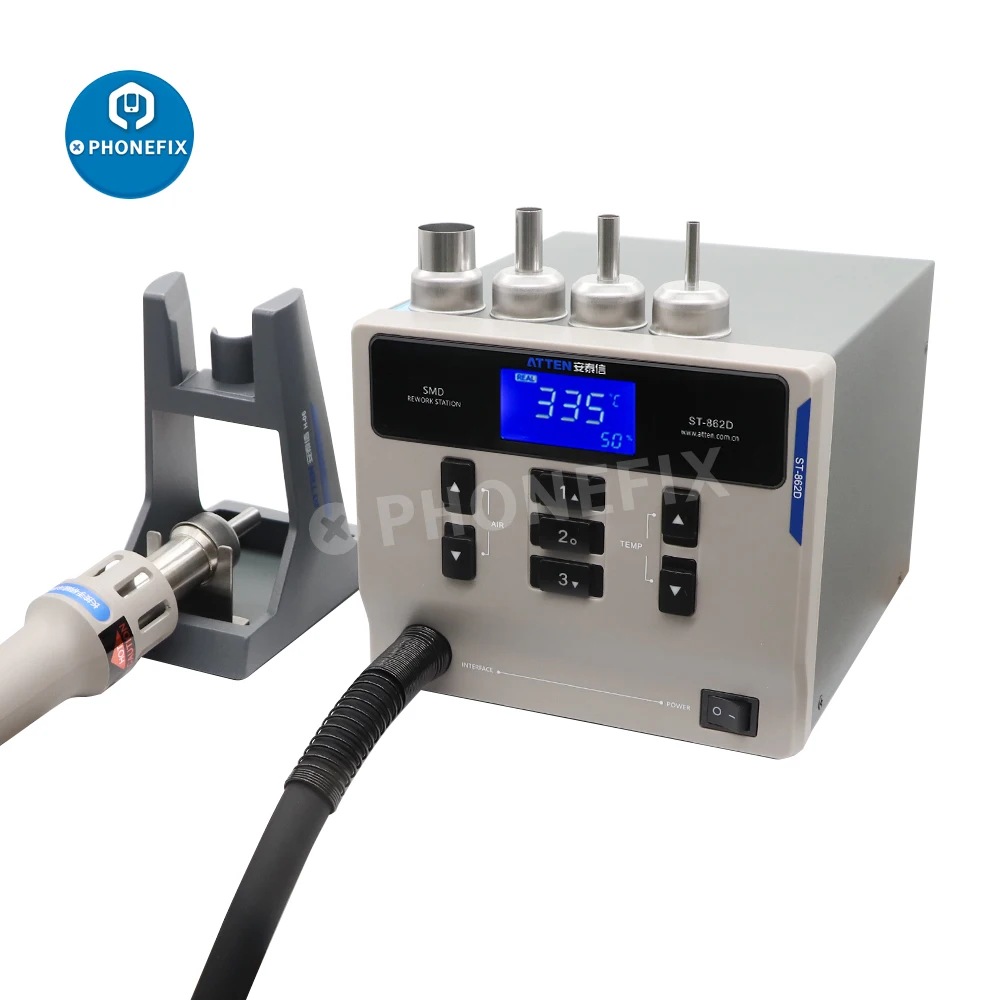 ATTEN ST-862D 1000W Hot Air Gun Digital Display BGA Rework Station Automatic Sleep Repair Desoldering Station 110V / 220V 2