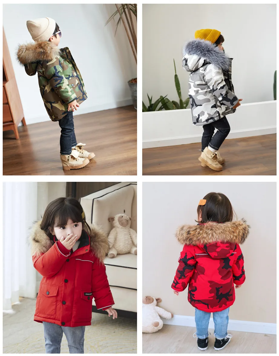 Brand Winter Coat Children's Jacket For Baby Boy Winter Clothes Camouflage Kids Clothes Waterproof Child Thicken Snow Wear